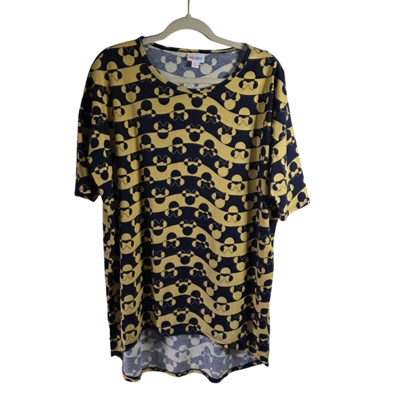 LuLa Roe Disney Irma tunic shirt Size M Minnie Mouse  Blue Yellow - Picture 1 of 5